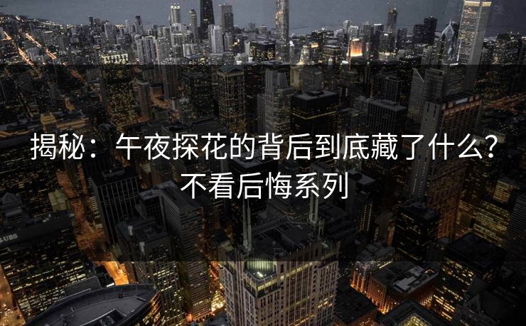 揭秘：午夜探花的背后到底藏了什么？不看后悔系列