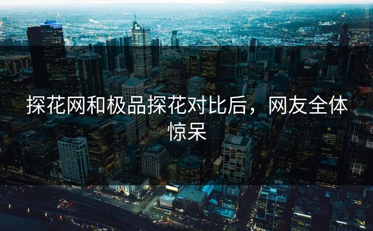 探花网和极品探花对比后，网友全体惊呆