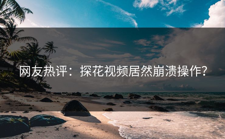网友热评：探花视频居然崩溃操作？