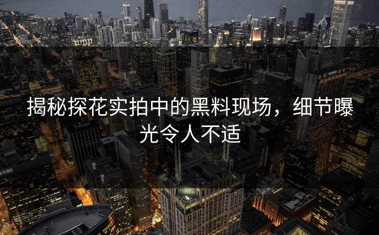 揭秘探花实拍中的黑料现场，细节曝光令人不适