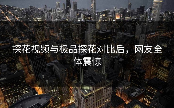 探花视频与极品探花对比后，网友全体震惊
