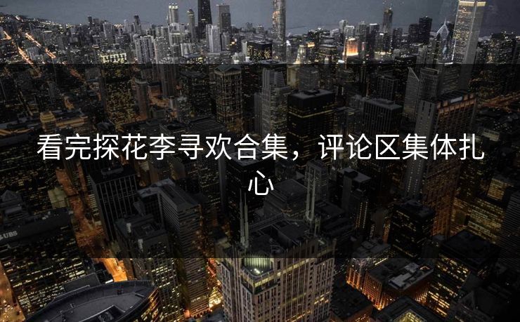 看完探花李寻欢合集，评论区集体扎心