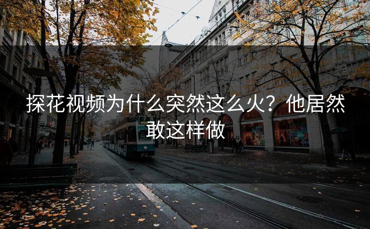 探花视频为什么突然这么火？他居然敢这样做
