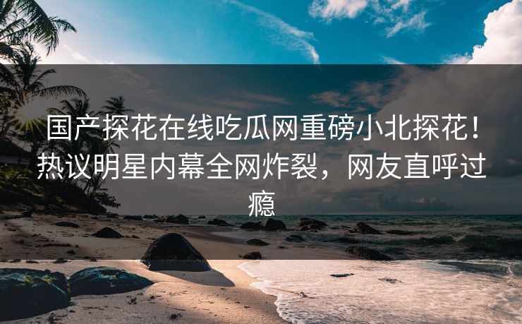 国产探花在线吃瓜网重磅小北探花！热议明星内幕全网炸裂，网友直呼过瘾