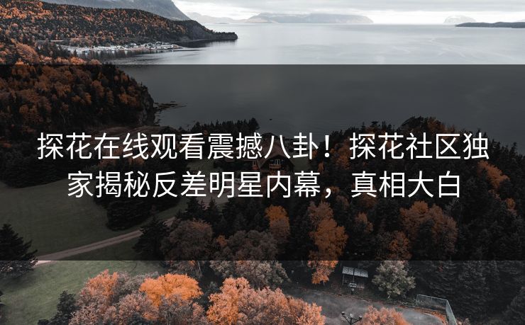 探花在线观看震撼八卦！探花社区独家揭秘反差明星内幕，真相大白