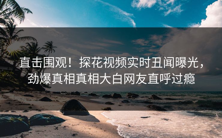 直击围观！探花视频实时丑闻曝光，劲爆真相真相大白网友直呼过瘾